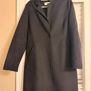 Michael Kors Black Single-Button Wool Trench Coat